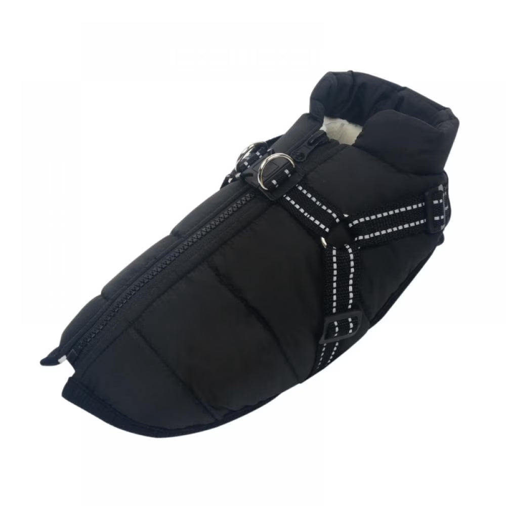 Winter Warm Coat Waterproof Dog Winter Jacket with Harness Traction Belt,Windproof Pet Outdoor Jacket Dog Autumn