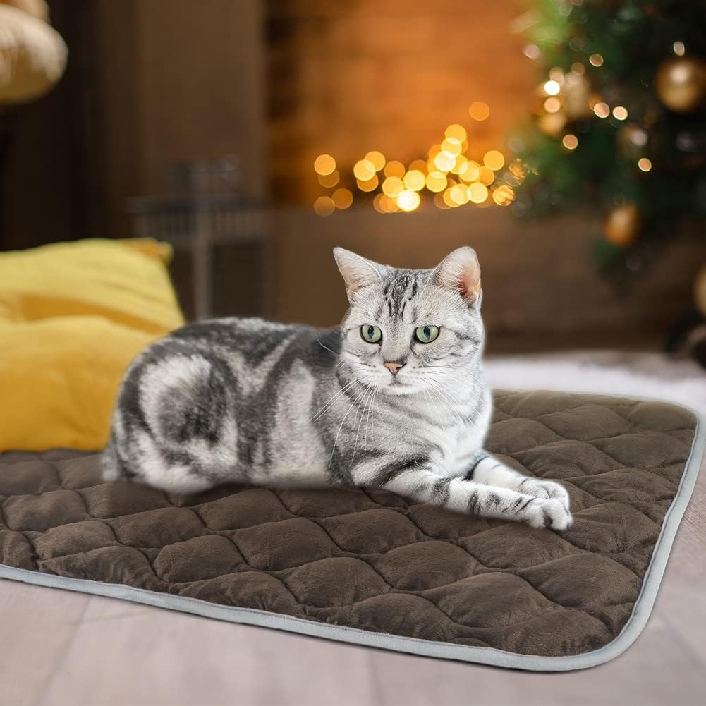 Self-Warming Cat Bed and Dog Crate Pad - Thermal Pet Heating Mat