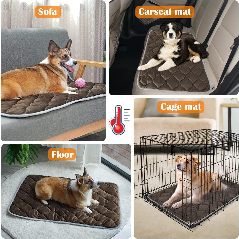 Self-Warming Cat Bed and Dog Crate Pad - Thermal Pet Heating Mat